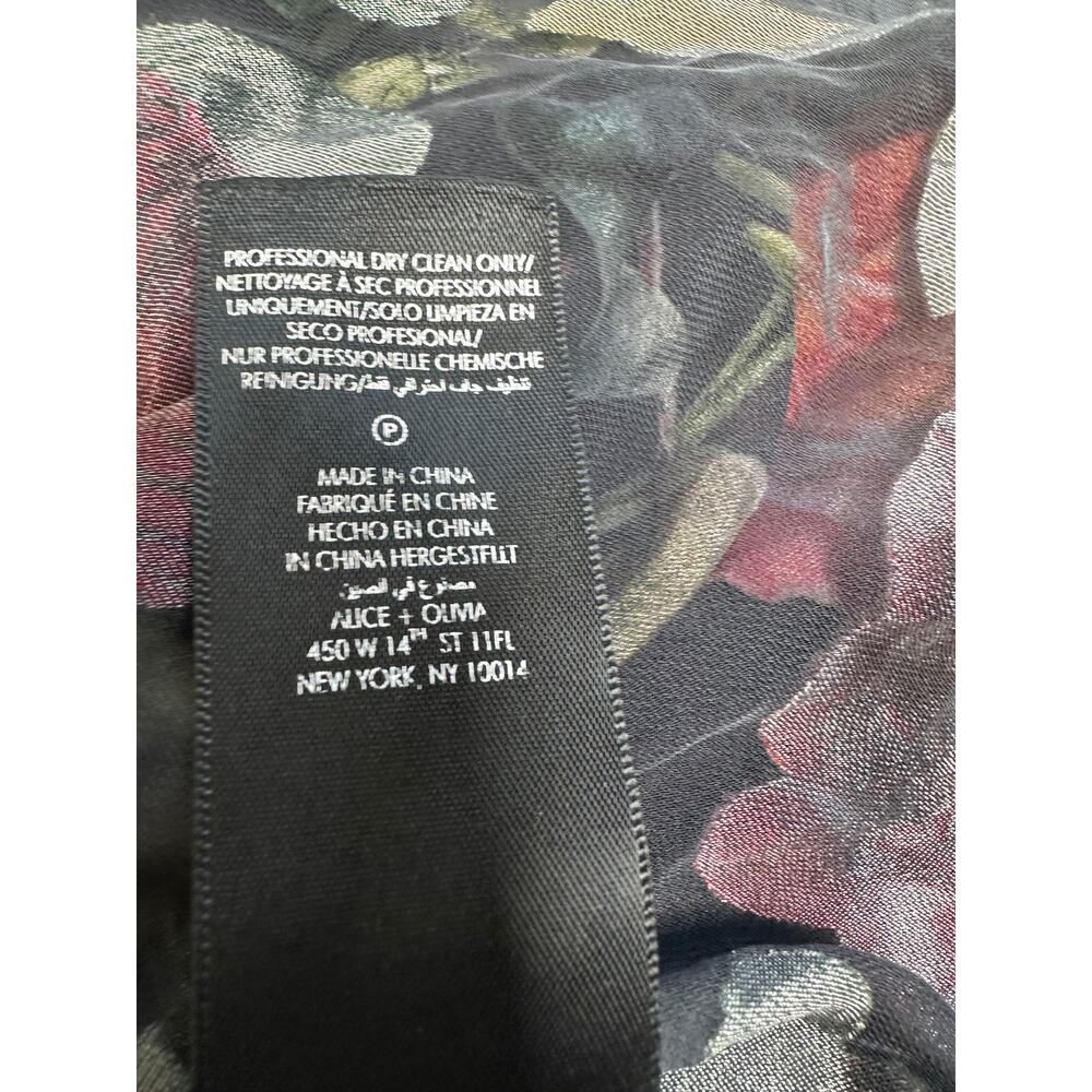 Alice + Olivia Sheer Floral Velvet Burnout Blouse Size XS - Picture 10 of 12
